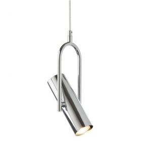  1 Light Cylinder Shade Pendant, Chrome BPOSL347