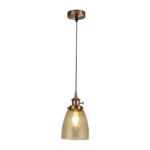  Pendant Island 1lt Aluminum Holder Amber Glass BPOSL355