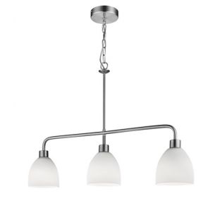  3 Light Pendant, Satin Silver With White Glass BPOSL361