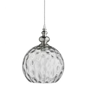  1 Light Pendant, Satin Silver, Clear Glass BPOSL371