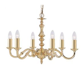  6 Light Pb Ftg Assembled Candle No Glass BPOSL399