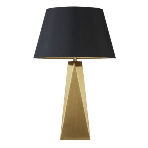  Maldon 1lt Table Lamp, Gold, Black Shade With Gold Interior BPOSL407