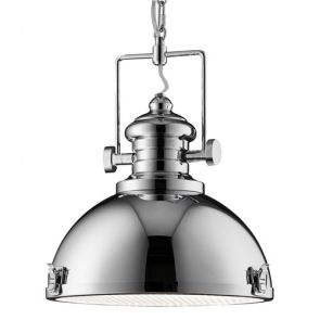  Industrial Pendant, 1lt Chrome, Clear Lens BPOSL414