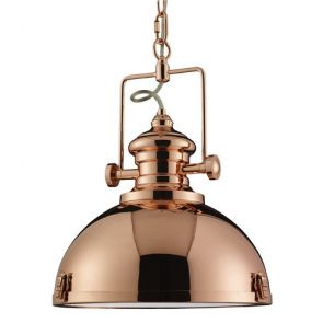  Industrial Pendant, 1lt Copper, Clear Lens BPOSL415