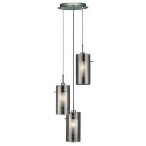  3 Light Ceiling Multi-Drop With Smokey Outer/Frosted Inner Glass Shades BPOSL420
