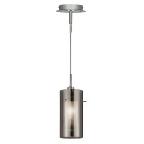  1 Light Pendant With Smokey Outer/Frosted Inner Glass Shades BPOSL421