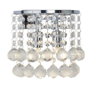  Cc 2 Light Round Wb Clear Xtal Ball BPOSL437