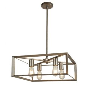  4 Light Pendant, Brushed Silver Gold Finish BPOSL441