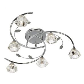  6 Light Semi-Flush, Chrome, Clear Glass BPOSL487