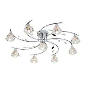  9 Light Semi-Flush, Chrome, Clear Glass BPOSL489