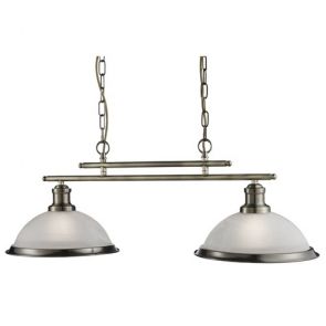  2 Light Ceiling Bar, Antique Brass, Marble Glass BPOSL496