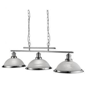  3 Light Ceiling Bar, Satin Silver, Marble Glass BPOSL499