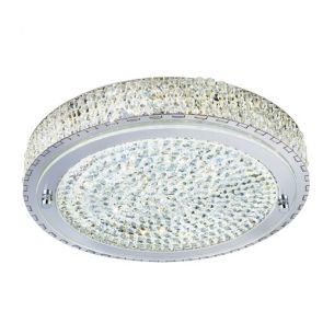  Flush (Dim) Led Ceiling Flush (Dia 40cm), Chrome, Clear Crystal Centre Deco BPOS