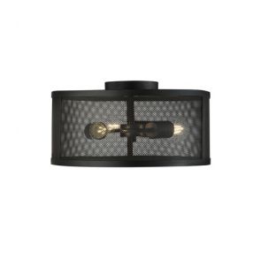  3 Light Drum Flush Matt Black BPOSL525