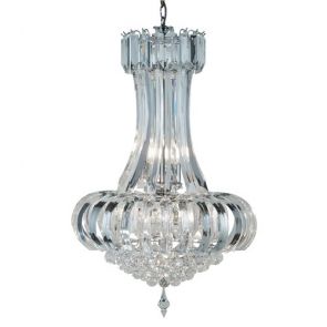  6 Light Ceiling Pendant, Clear Acrylic, Chrome BPOSL547