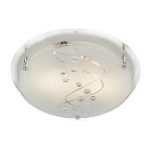 Flush 32cm Round 2 Light - Clear Beads On Glass BPOSL556