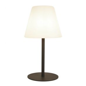  Led Outdoor Table Lamp, Dark Grey, White Pc Tapered Shade BPOSL564