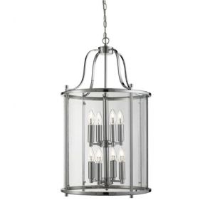  Lantern, 8lt Chrome, Clear Glass BPOSL572
