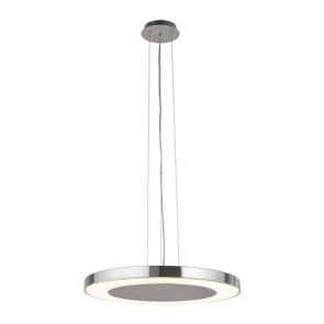 (Dim) Led Disc Ceiling Pendant (50cm Dia), Chrome, Crushed Ice Effect Deco BPOSL