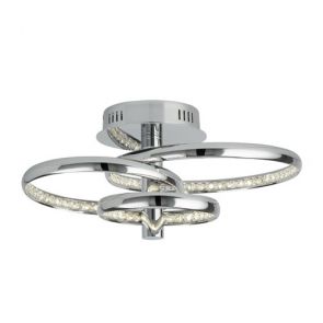  3 Led Ceiling Flush, Chrome, Clear Crystal BPOSL580
