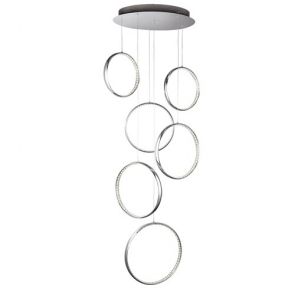  6 Led Ceiling Multi-Drop, Chrome, Clear Crystal BPOSL585