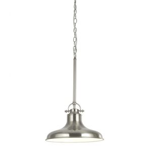  1 Light Industrial Pendant, Satin Silver BPOSL593