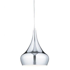  Metal And Glass Pendant - 1lt Chrome Yurt BPOSL598