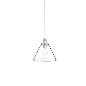  1 Light Pendant, Satin Silver, Clear Pyramid Glass Shade BPOSL607