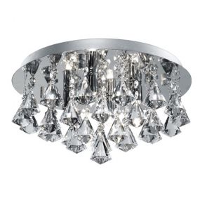  4 Light Chrome Xtal Ftg Pyramid Drop G9 BPOSL619