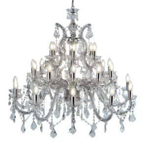  30 Light Chandelier, Chrome, Clear Crystal BPOSL623