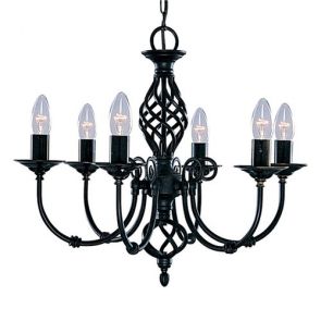  6 Light Black Fitting BPOSL628