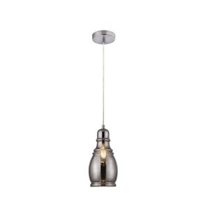  1 Light Pendant, Smokey Glass Shade & Chrome BPOSL657
