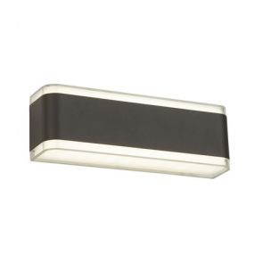  Led Outdoor Wall Light, Dark Grey/Clear/White BPOSL662