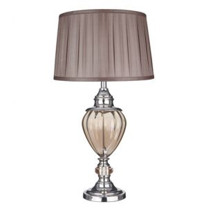  Greyson Table Lamp Amber Glass Urn/With Brown Pleated Tapered Shade BPOSL671