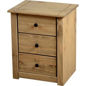 Waxed Pine Petite 3 Drawer Bedside