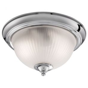  2 Light Ip44 Ceiling Flush, Chrome, Acid Glass BPOSL038