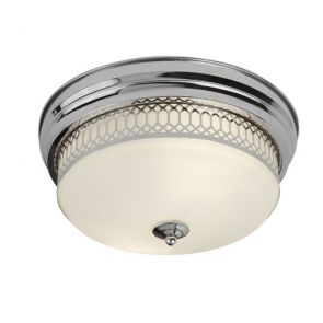  2 Light Flush - Chrome With Opal Glass. Ip44 BPOSL723