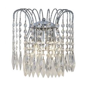  2 Light Wall Bracket, Chrome, Clear Crystal BPOSL741