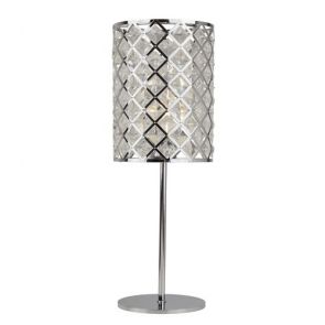  1 Light Table Lamp, Chrome With Crystal Glass BPOSL747
