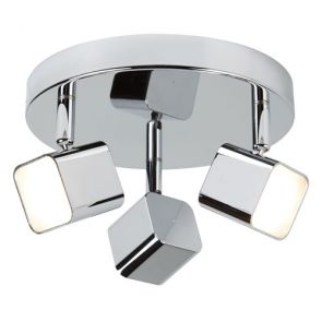  (Dim) 3 Light Led Square Head Spot Plate, Chrome BPOSL751