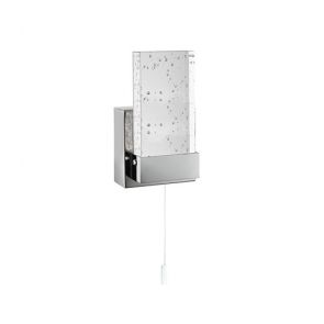  Bathroom Led Wall Bracket, Chrome, Clear Bubble Glass BPOSL758