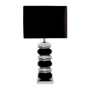  Table Lamp (Single) - Pillow Stacked Black/Chrome Base, Black Shade BPOSL768