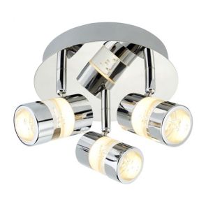  Ip44 Led 3lt Round Spot Chrome & Acrylic Shade BPOSL779