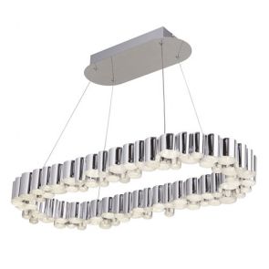  Led Oval Pendant, Chrome, Crystal Sand BPOSL784