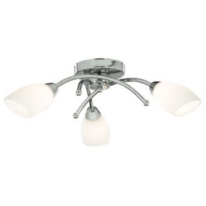 Bathroom - Ip44 (G9 Led) 3lt Chrome Flush With Opal Glass Shades BPOSL786