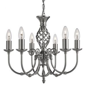  6 Light Satin Silver Ftg BPOSL789