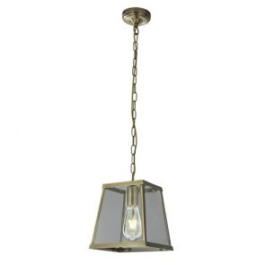  1 Light Lantern Tapered Antique Brass With Clear Glass BPOSL810