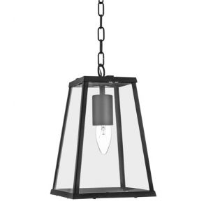  1 Light Lantern Tapered Black With Clear Glass BPOSL811