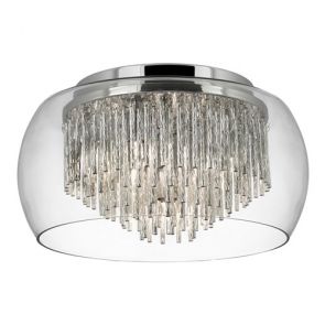  Clear Glass Shade 4lt Flush/Aluminium Spiral Tubes BPOSL812