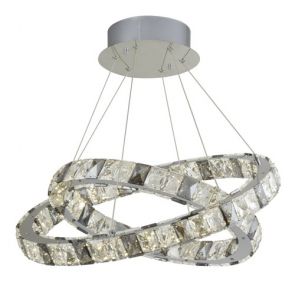  Optica 2 Ring Led Pendant, Clear & Smokey Crystal BPOSL823